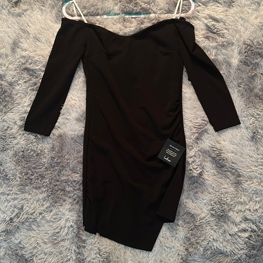 Lulus. Small black dress. Comfortable fit.